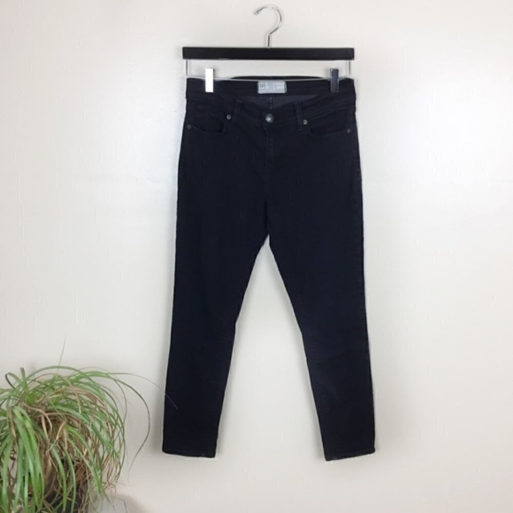[Free People] Mid Rise Black Skinny Jeans